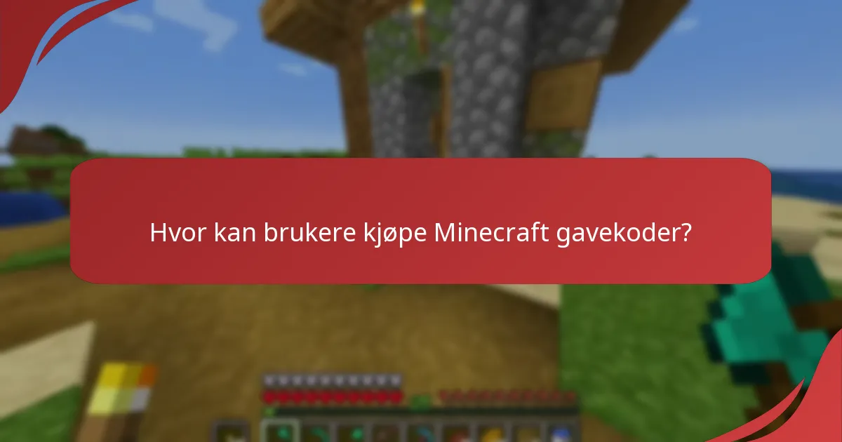 Hvor kan brukere kjøpe Minecraft gavekoder?